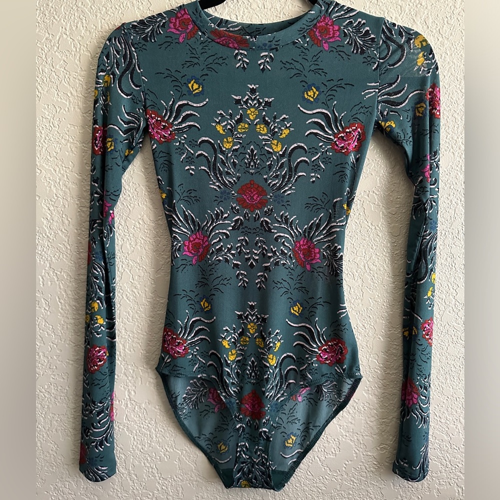 Material Girl Floral Print Bodysuit NWOT